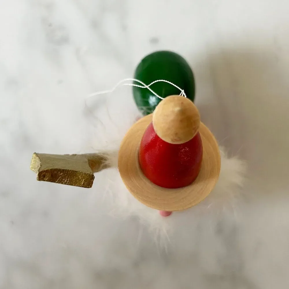 Vintage Steinbach Christmas Ornament Wooden Santa Gold Scepter Made in Germany